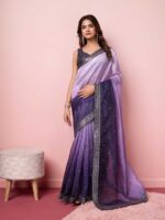 Purple Color Organza Saree