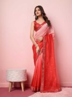 Red Color Organza Saree