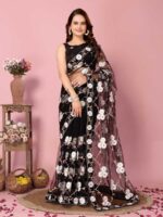 Black Color Net Saree