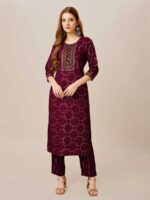 Purple Color Kurti Set