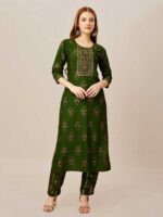 Green Color Kurti Set