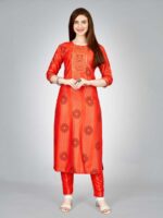 Orange Color Kurti Set