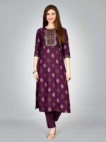Purple Color Kurti Set
