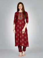 Maroon Color Kurti Set