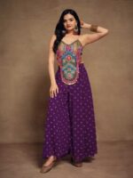 Purple Color Fancy Indo Western Dress