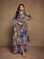 Blue Color Fancy Indo Western Dress