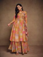 Musterd Color Fancy Indo Western Dress