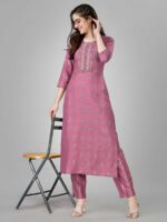 Wine Color Kurta Set