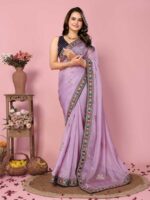 Purple Color Organza Saree