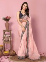 Peach Color Organza Saree