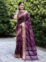 Purple Color Handloom Silk Saree