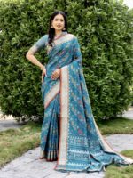 Blue Color Handloom Silk Saree