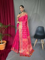 Pink Color Patola Silk Saree