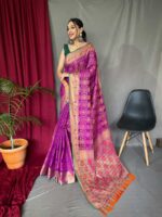Purple Color Patola Silk Saree