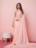 Pink Color Tabby Silk Saree