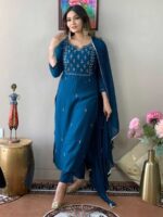 Teal Color Readymade Salwar Suit