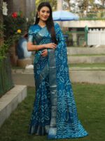 Sky Blue Color Handloom Silk Saree