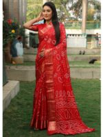 Red Color Handloom Silk Saree