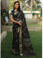 Black Color Handloom Silk Saree