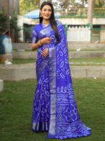 Blue Color Handloom Silk Saree