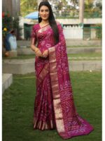 Burgundy Color Handloom Silk Saree
