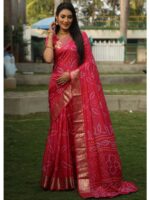 Pink Color Handloom Silk Saree