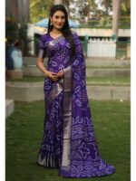 Lavender Color Handloom Silk Saree