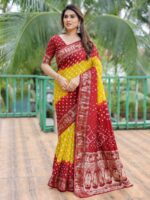 Mustard Color Dola Silk Saree
