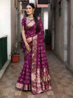 Purple Color Dola Silk Saree
