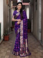 Lavender Color Dola Silk Saree