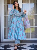 Sky Blue Color Readymade Salwar Suit