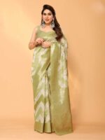 Green Color Chanderi Silk Saree