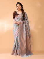 Blue Color Chanderi Silk Saree