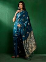 Teal Color Art Silk Saree