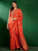 Orange Color Art Silk Saree