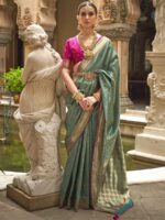 Sky Blue Color Silk Saree