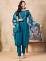 Teal Color Readymade Salwar Suit