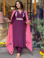 Wine Color Readymade Salwar Suit