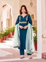 Teal Color Readymade Salwar Suit