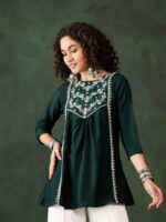 Dark Green Color Short Tunic