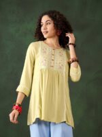 Green Color Short Tunic