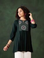Green Color Short Tunic