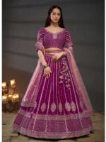 Burgundy Color Silk Lehenga Choli