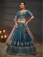 Teal Color Silk Lehenga Choli