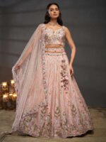 Peach Color Chiffon Lehenga Choli