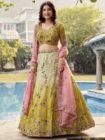 Yellow Color Organza Lehenga Choli