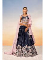 Nevy Blue Color Satin Lehenga Choli