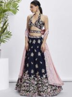 Nevy Blue Color Georgette Lehenga Choli