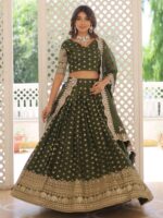 Green Color Georgette Lehenga Choli
