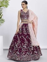 Burgundy Color Silk Lehenga Choli